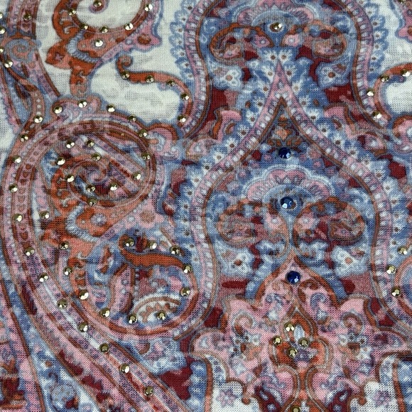 New Directions ND Paisley Tunic Top Women's Large Boho‎ Chic Y2K Artsy Festival - Picture 3 of 11